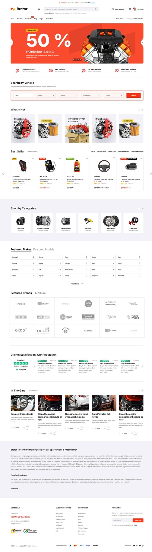 Brator 汽车配件外贸销售网站