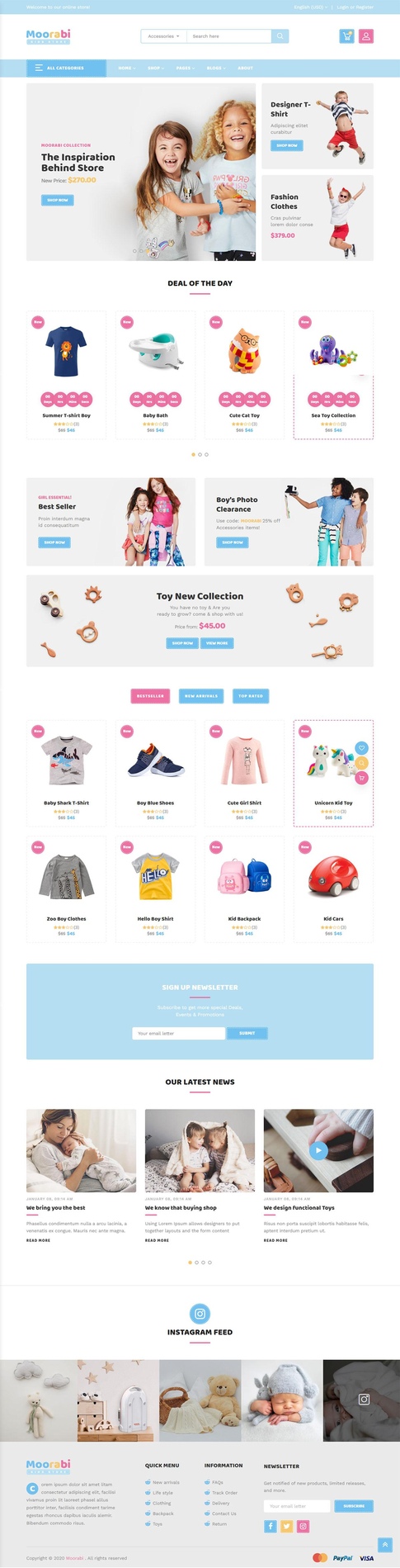 Moorabi-淡蓝色蓝色儿童用品玩具商店