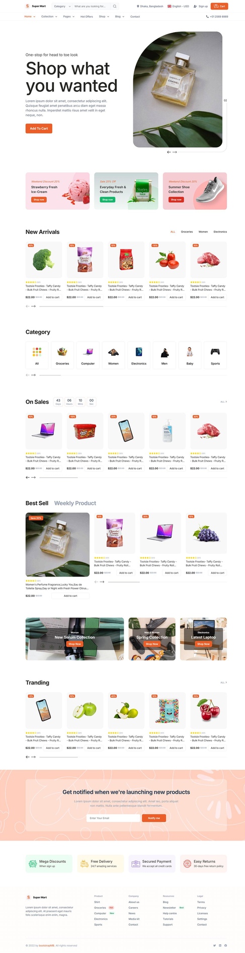 Super mart超级大卖场跨境电商购物网站